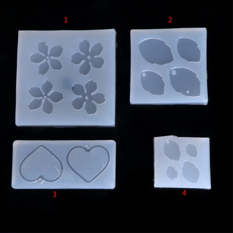 JAVRICK Jewelry Mold Flower Leaves Heart Shape Making Pendant Silicone Resin Craft Tools handmade tool epoxy resin molds | Украшения и