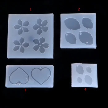 

JAVRICK Jewelry Mold Flower Leaves Heart Shape Making Pendant Silicone Resin Craft Tools handmade tool epoxy resin molds