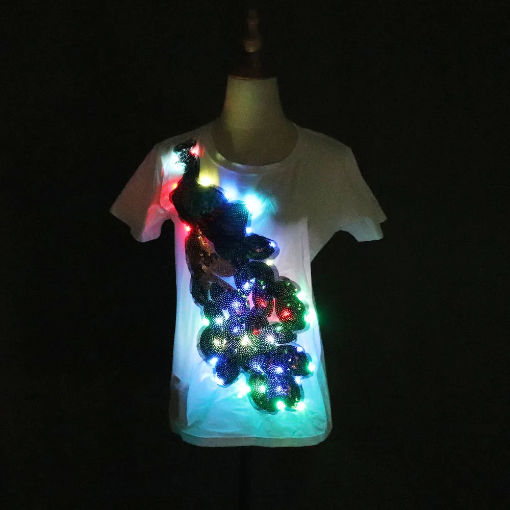 

Hot Sale Led T-Shirt Party Rock Disco DJ Sound Activated LED T Shirt Light Up and down Flashing Equalizer TShirt