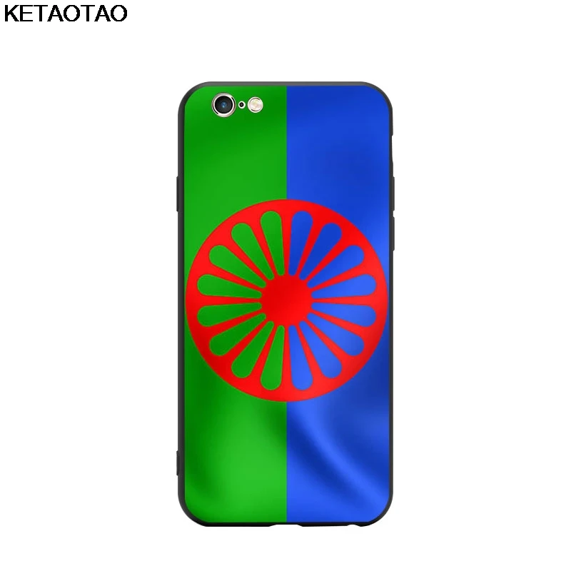 Темно-серый KETAOTAO Цыганский Римский флаг чехол для телефона s для iPhone 7 8 Plus X XS XR 11 Pro для samsung чехол Мягкий ТПУ резиновый силиконовый - Цвет: Темно-серый