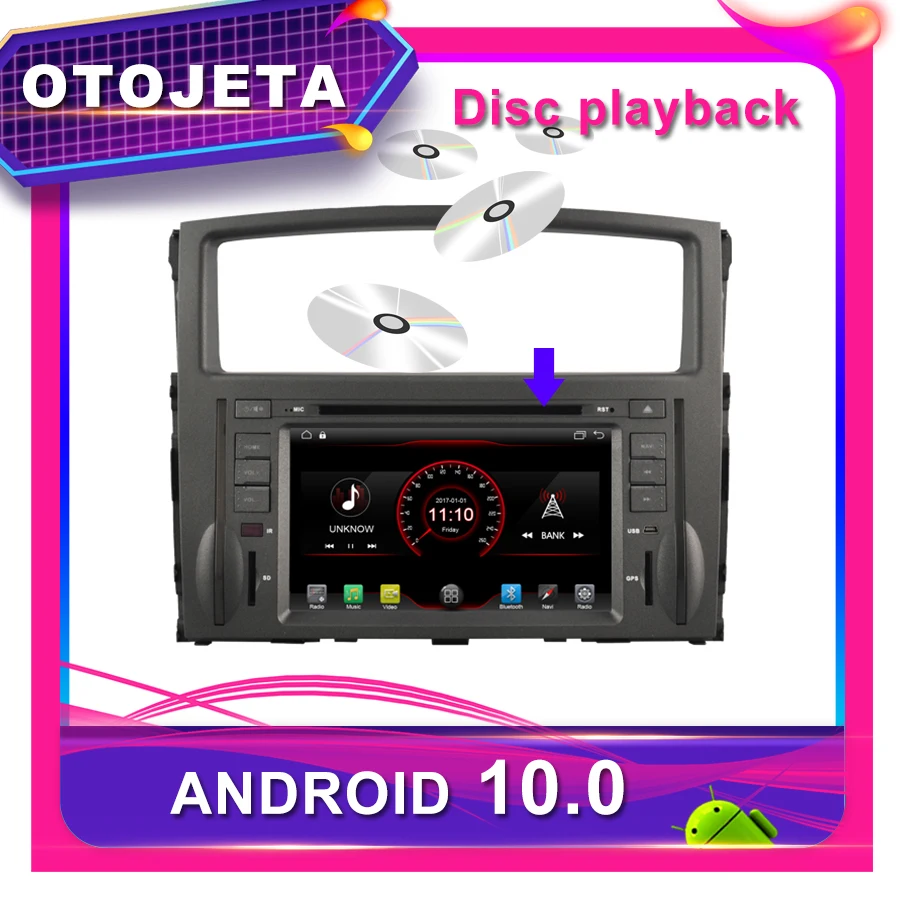 OTOJETA Автомобильный DVD Android 10,0 Автомобильный gps для MITSUBIHI PAJERO 2006-2012 автомобильный Радио мультимедийная лента рекордер bluetooth навигация