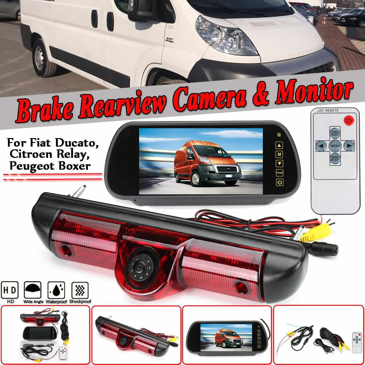 

1x Brake Rearview Camera With Monitor Car Rear Brake Light Reversing For Fiat For Ducato For Peugeot Boxer For CITROEN 2006-2016