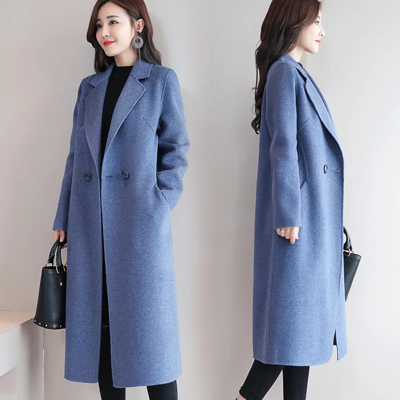 Зимнее пальто и куртка для женщин элегантное кашемировое пальто размера плюс модная шерстяная куртка корейский теплый длинный верблюжий плащ женский