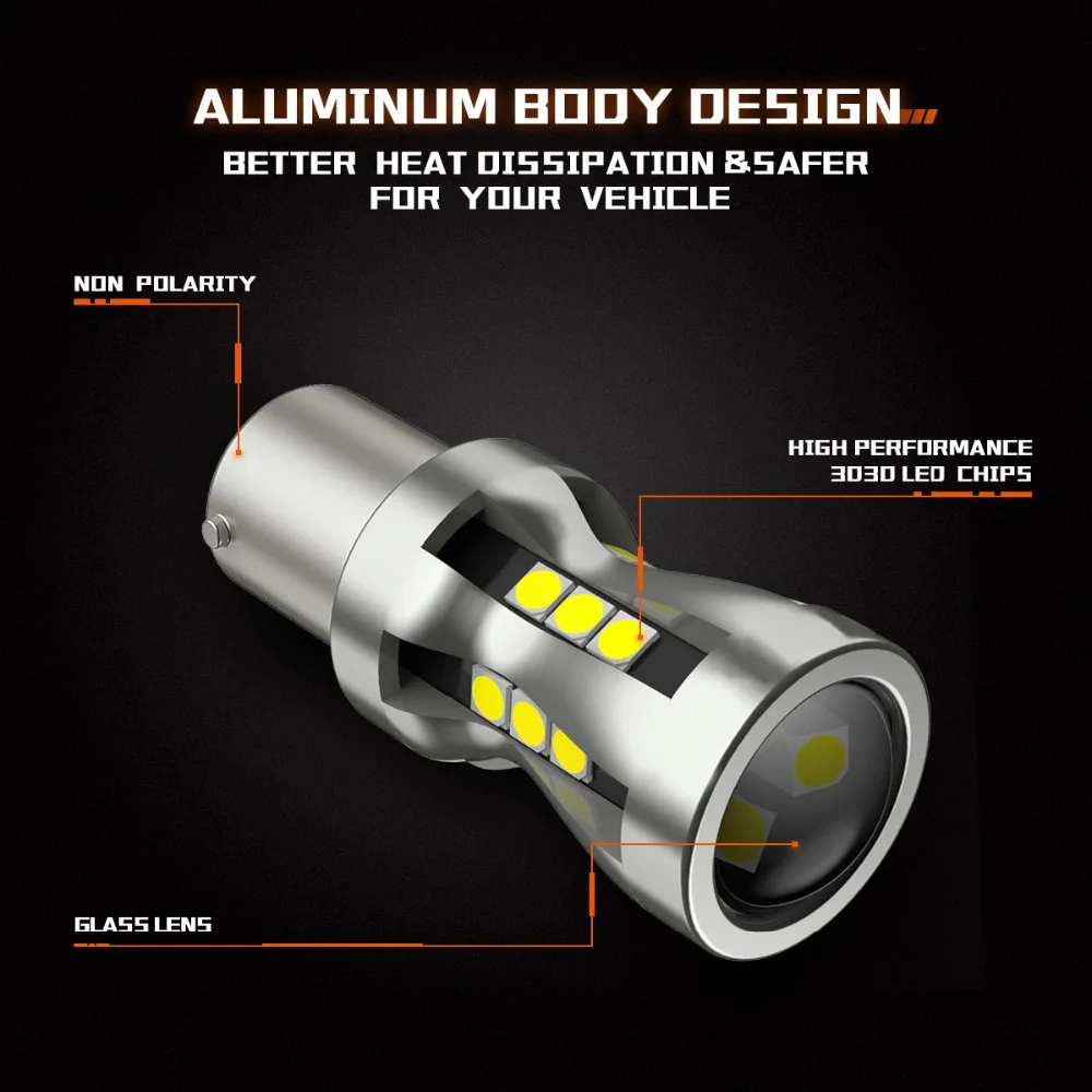Zdatt 2 шт. автомобильный светильник 1156 светодиодный BA15S P21W светодиодный BAU15S PY21W BAY15D 1157 P21/5 Вт R5W 21 SMD 3030 авто лампы светодиодный 12 V-24 V