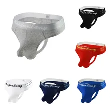 Men Sexy Penis Sleeve Bikini Pouch Briefs Cotton Underwear Low Rise U Convex Pouch Panties Breathe Underpants Gays Imitates Homo
