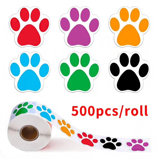 colorful paw prints clip art