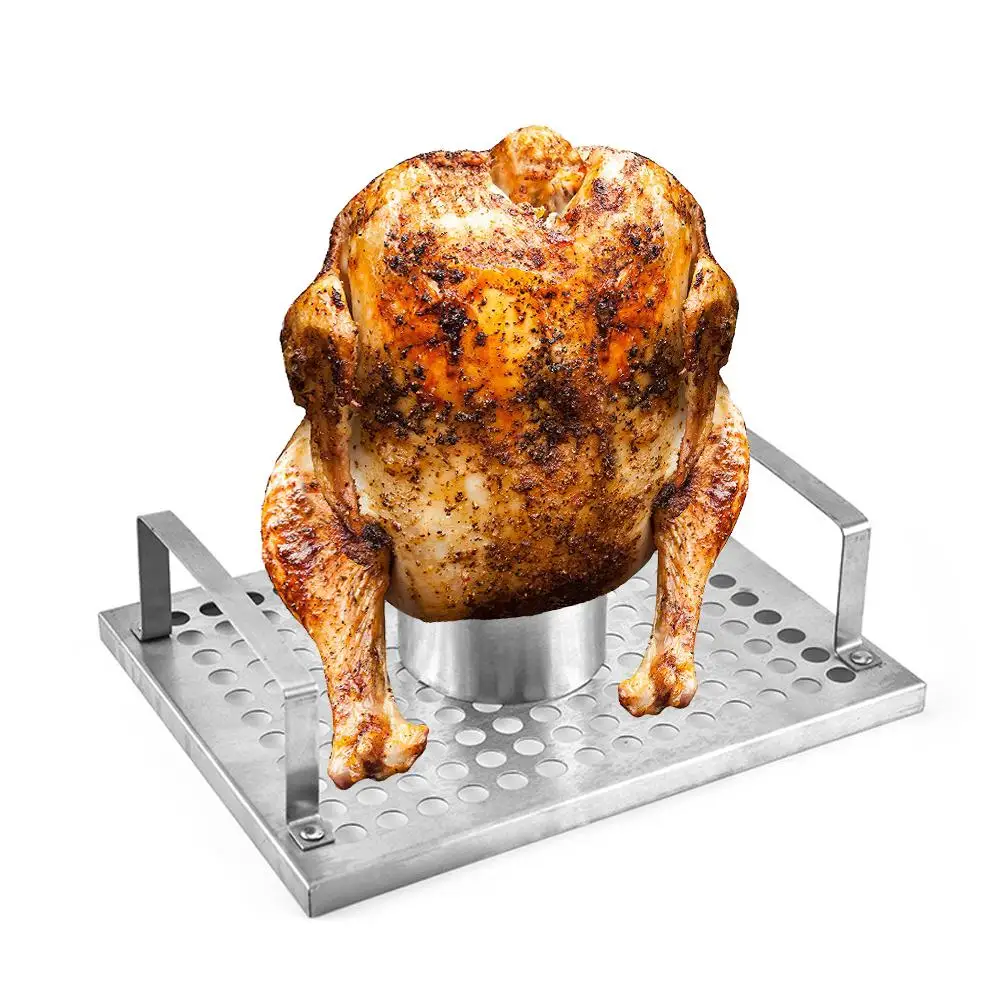 Beer Can Chicken Roaster Rack Stainless Steel BBQ Roasting Holder Grill Tools for Outdoors Camping #CW