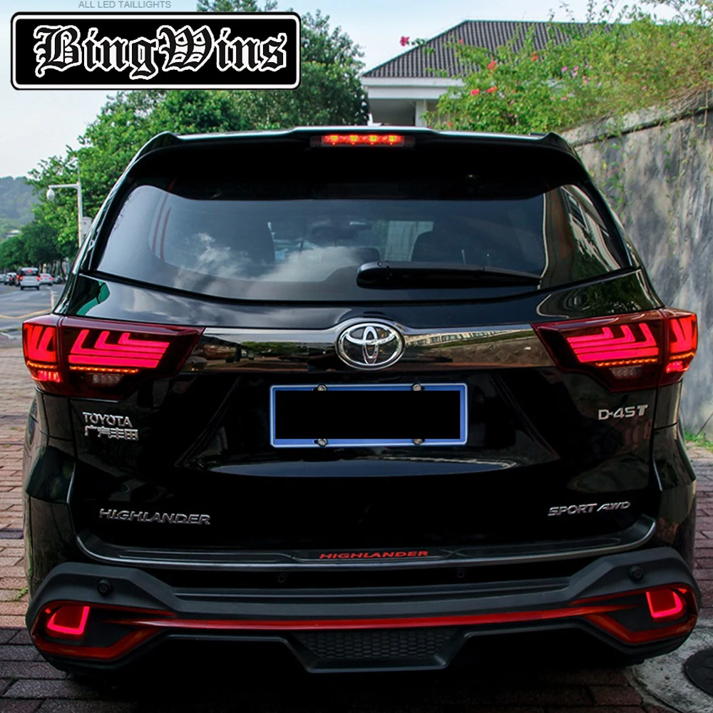 BeingWins Автомобиль Стайлинг для Toyota задние фары для Highlander 15-19 новая светодиодная… для Kluger задний фонарь Lexus Тип динамический сигнал поворота Задняя лампа
