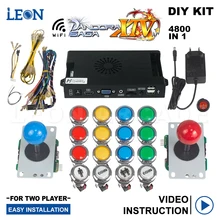 Kit de fliperama pandora box saga 14 5 pin 8 way, joystick sanwa de fliperama iluminado, botão cromado, jogos pandora, 3d, wi-fi