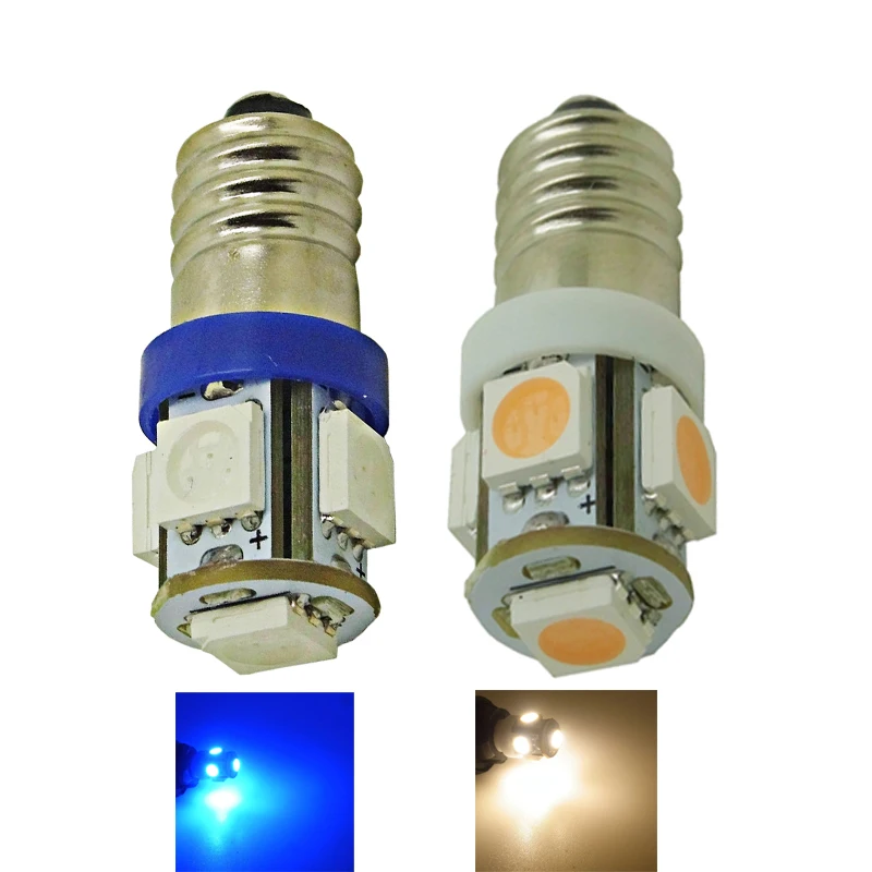 E10 6V 12v 24v LED Small Car Instrument Light 12 24 V Volt 5050 1W Auto Indicator Warning Signal Bulb Car-styling Miniature Lamp