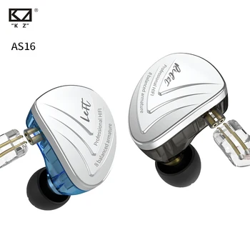 

Original KZ AS16 Wired Balanced Armature Earphone 16 Units Noise Cancelling HiFi Wired In-ear Headsets for Phone Computer