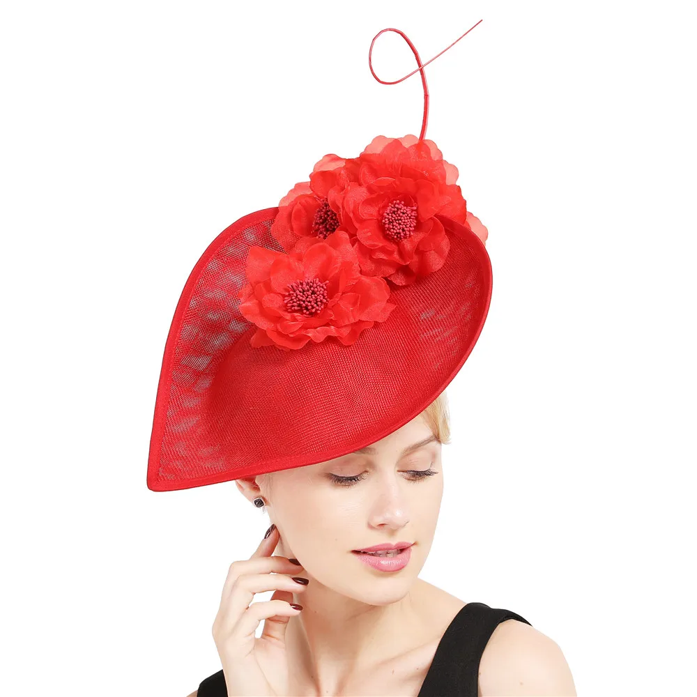 Big millinery, вуалетки, Шляпа Дерби с причудливыми цветами, роскошные женские головные уборы, аксессуары, женский головной убор, повязки на голову, модная Федора