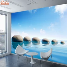 3d фото обои для гостиной обои для стен домашний декор виниловая Фреска рулоны стены озеро камни пейзаж ТВ фон