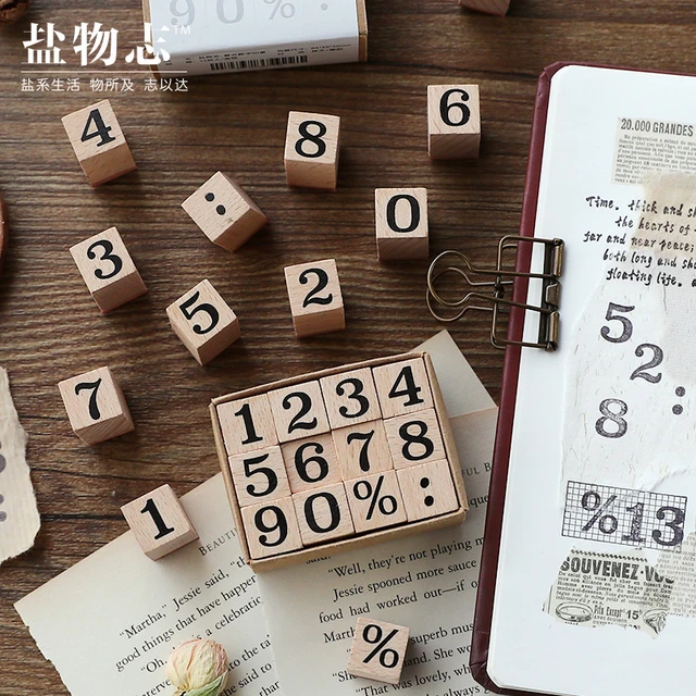 Wooden Alphabet Letter Stamps Vintage Uppercase Lowercase Letter Rubber  Stamps DIY Self Ink Pad Diary Ablum Handmade Art Craft