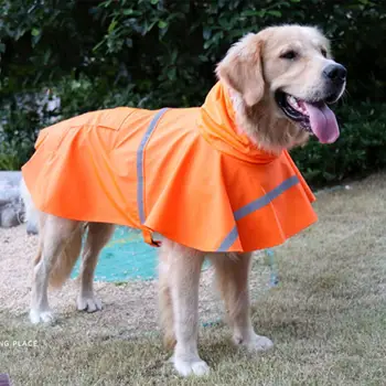 

Reflective tape large dog raincoat dog coat pet clothes dog raincoat teddy Large and medium dogs Waterproof Rain Coat XS-XXL
