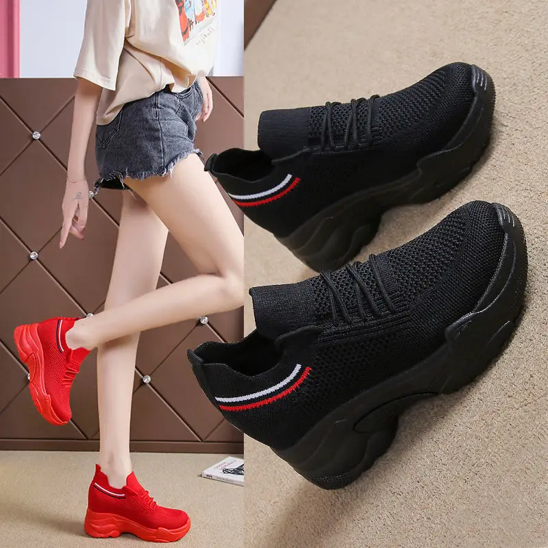 Platform sneakers shoes Women Summer Wedge sneakers shoes Breathable Mesh Spring Casual Shoes Height Increasing Woman 8260
