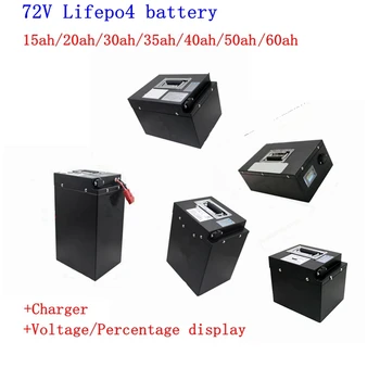 

new deep cycle 72V 15ah 20ah 30ah 35ah 40ah 50ah 60ah Lifepo4 battery bms 24S for motorcycle ebike scooter +5A Charger