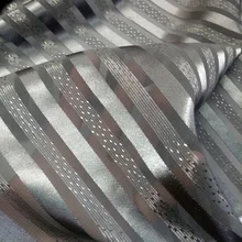 Шифоновое платье ткань жаккард полоса шелковистый металлик Блестящий жаккард ткань шифон рубашка платье материал