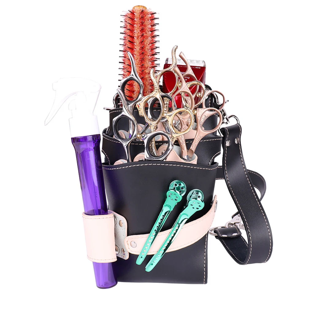Scissor Pouch Holster with Belt for Hairdressers, Salon Hair Stylist Barber Scissors Shear Hairdressing Waist Holder Case Bag