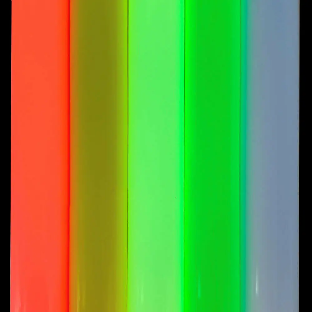 5pcs Bundle Heat Transfer Vinyl Film Glow in Dark Iron on Tshirt PU HTV Luminous Fluorescent Color For Clothes Chrimas Decor