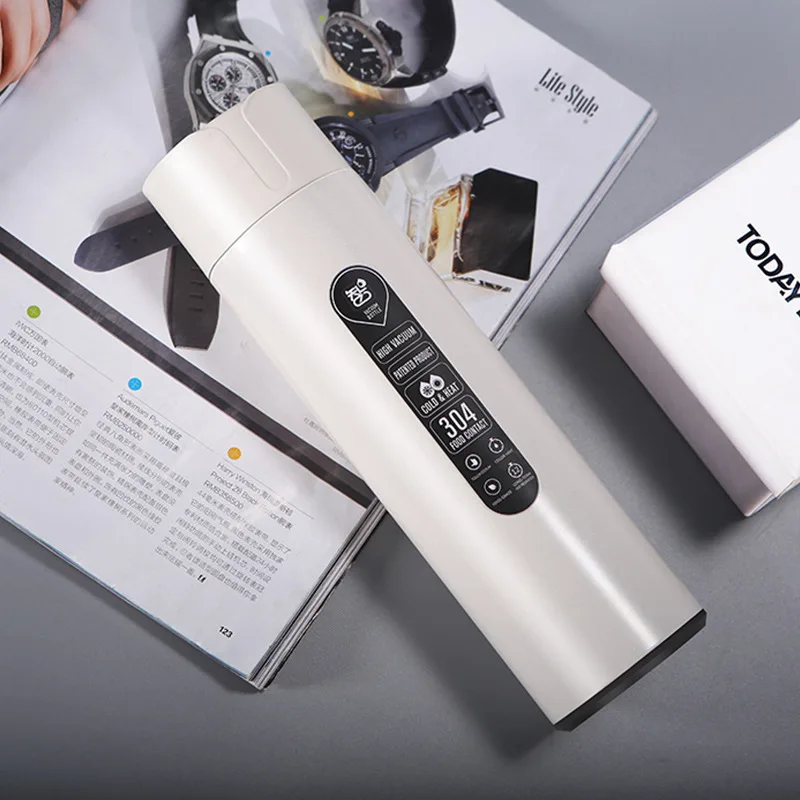 

New Design Double Wall Stainless Steel Vacuum Flasks 420ml Thermos Cup Coffee Tea Milk Travel Mug Thermo Bottle Gifts Thermocup