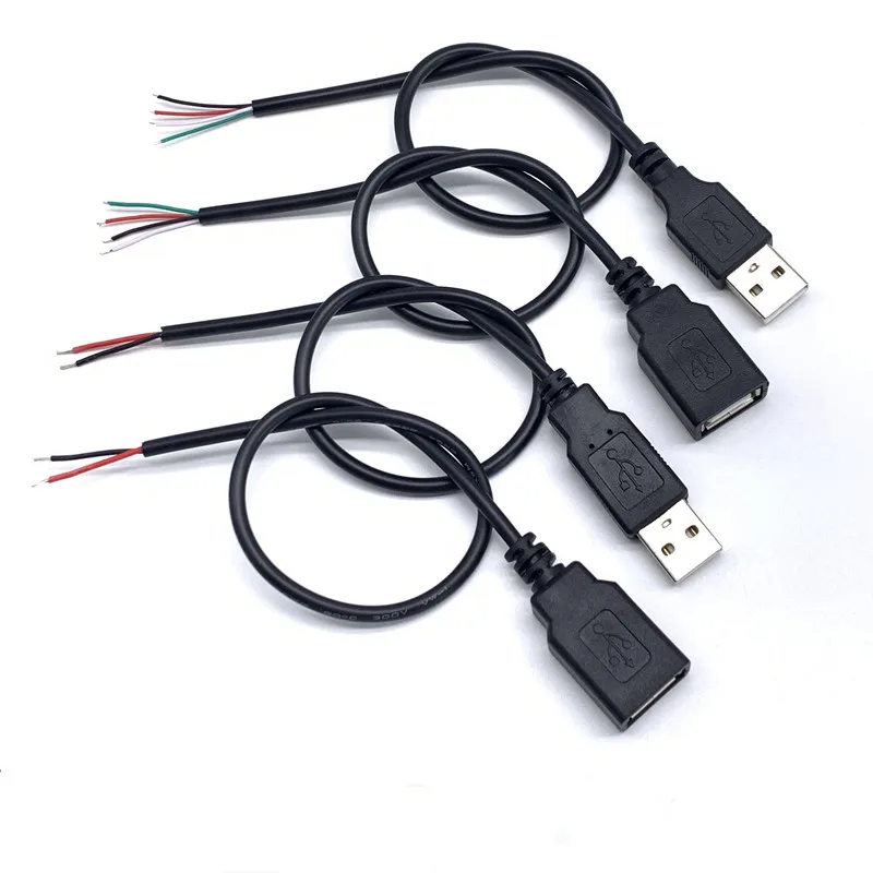 30 см кабель питания 2-Контактный USB 2 0 A Женский Мужской 4-контактный разъем для