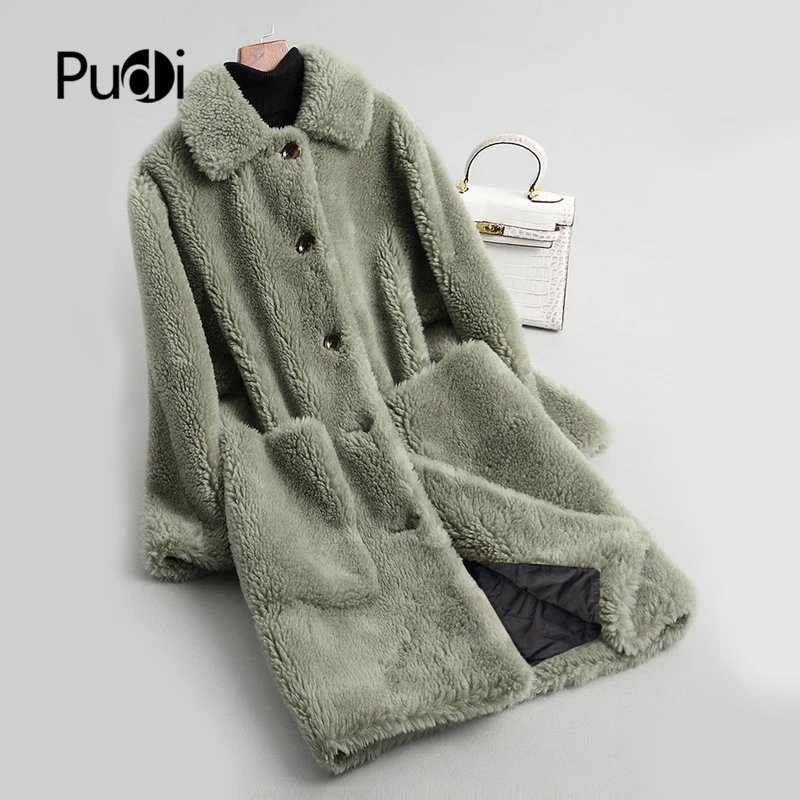 PUDI A18117 Женское зимнее теплое шерстяное пальто с воротником, Женское пальто, куртка, пальто
