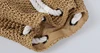 Summer Women Straw Backpack Handmade Beach Bag Drawstring Knapsack Knitted Crocheted Shoulder Bag Travel Bag 5