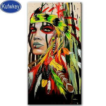 

Colorful Tattoo Woman Graffiti full drill 5d diy diamond painting round sqaure mosaic diamond embroidery feather girl home decor