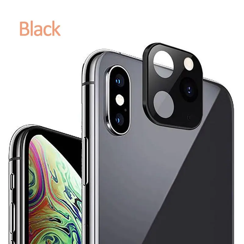 Наклейка крышка объектива камеры для iPhone X XS крышка секундная Замена для iPhone 11 PRO Чехол из титанового сплава задняя крышка для Iphone 11 Pro - Цвет: Only Black Sticker