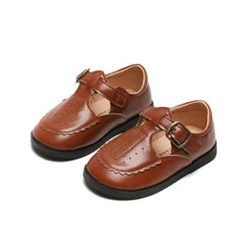 

Spring Autumn Children Leather shoes soft Comfortable Boys Girls Flats Student performance shoes Kids Loafers 07A