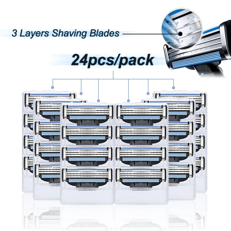 Бритвенные лезвия для Gillette Mach 3 турбо чувствительный держатель лица бритва