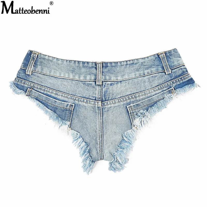 Denim Micro Mini Shorts Women Casual 