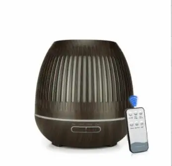 

400ML Ultrasonic Air Humidifier Aroma Essential Oil Diffuser with Wood Grain 7 Color Changing LED Lights for Office Home