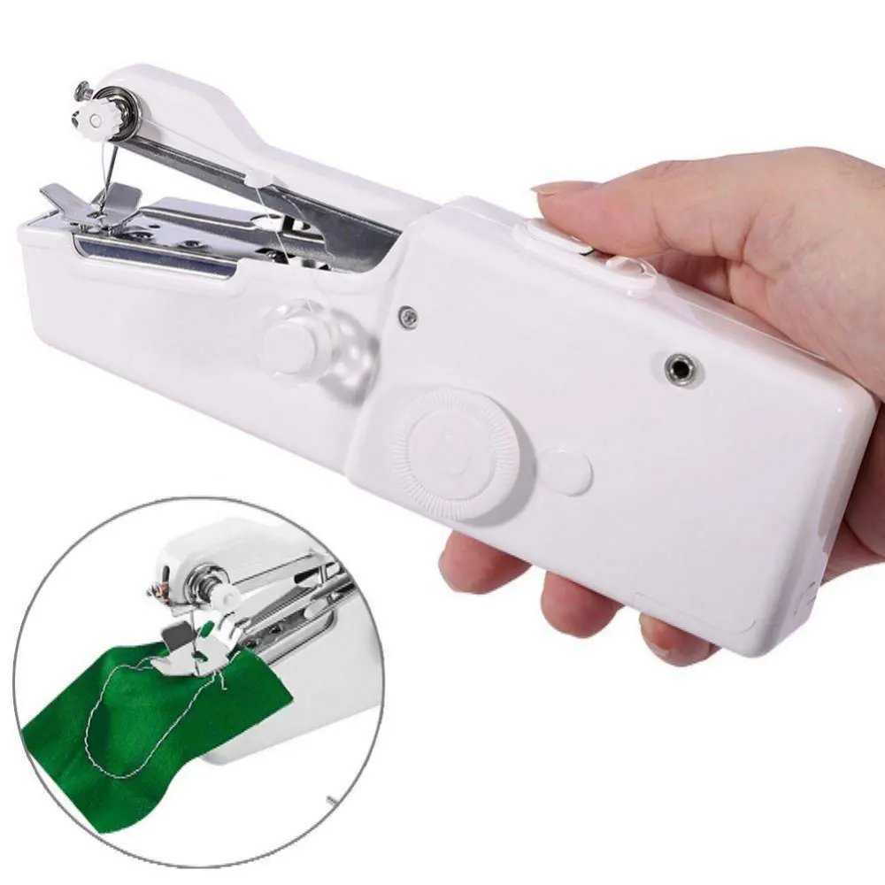 Mini Portable Sewing Machines White Household Electric Sewing Machine Cordless Clothes Stitching Tool for Arts Crafts Sewing