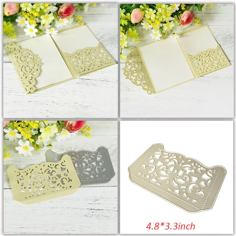  Metal Cutting Dies for wedding invitation card flower border Craft Dies Scrapbooking Album Embossin - 4.00046E+12