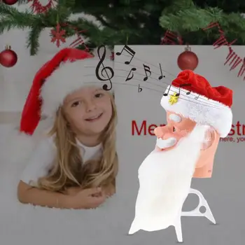 

Creative Electric Santa Claus Head Toy Sing Talking Dolls Navidad Figurine Christmas tree Ornaments Kids Christmas Gifts Toy