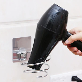 

Wall Mount Waterproof Space Saving No Drilling Hair Dryer Support Paste Type Durable Holder Bathroom Supplies Strong Adhesion