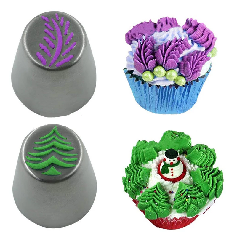

Christmas Tree Stainless Steel Nozzles Pastry Cream Tips Flower Tree Shape Icing Piping Torch Pastry Tube Decoration Christmas