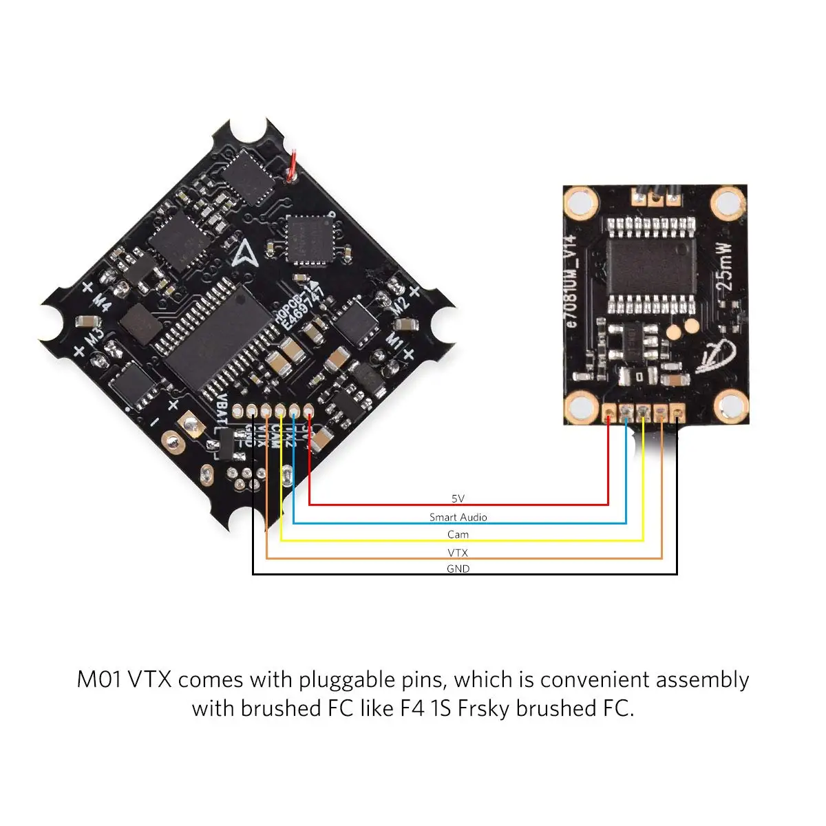 Z02 AIO камера 5,8 GHz M01 VTX 25mW передатчик 600TVL NTSC/PAL с 25 и 35 Градусов Крепление Камеры OSD SmartAudio для крошечных WOOP