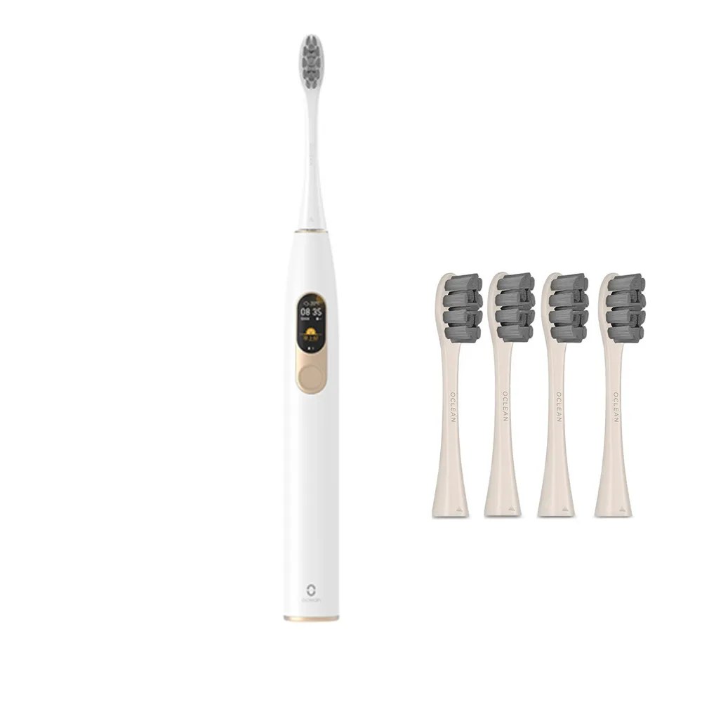 with 5 brush head 01 Oclean X Smart Sonic электрическая зубная щетка с цветным сенсорным экраном международная версия USB перезаряжаемая приложение управление - Цвет: with 5 brush head