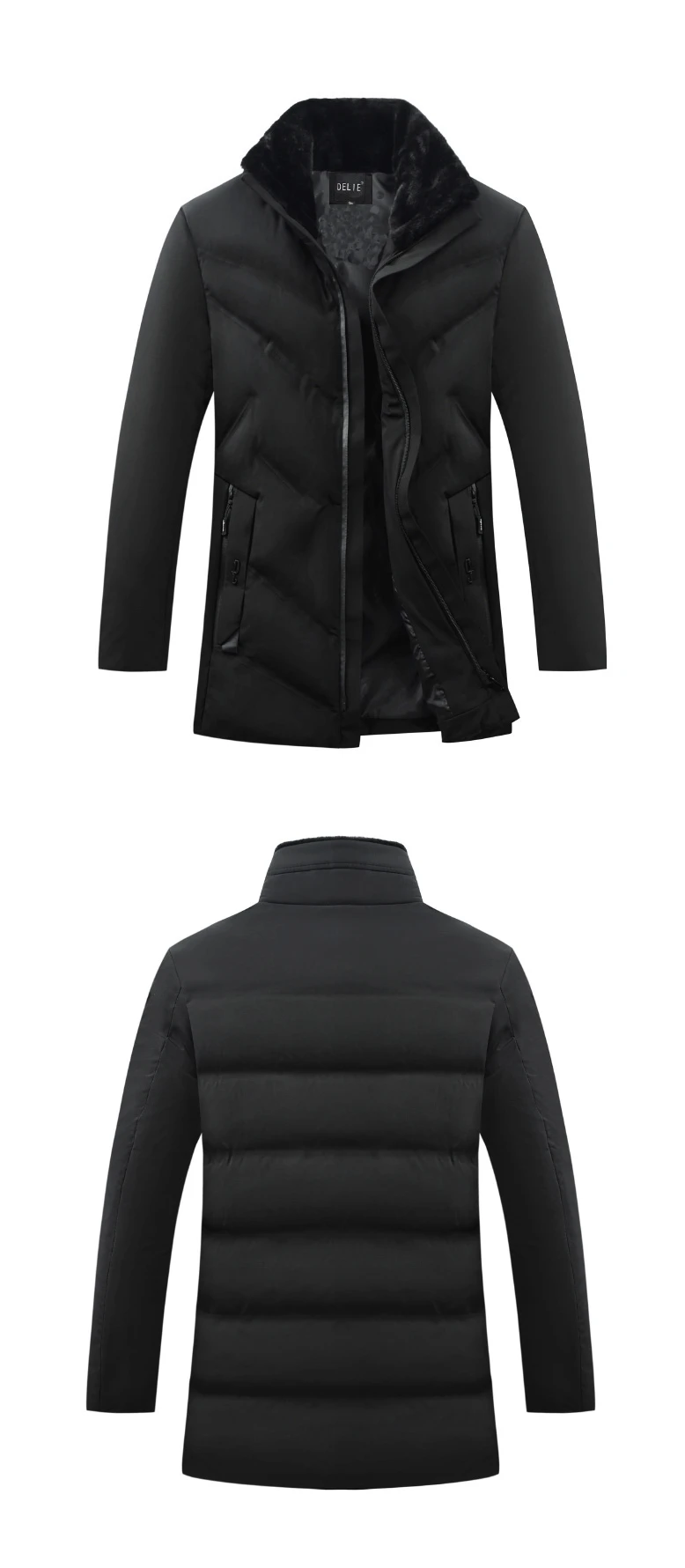 Autumn And Winter Large Fur Collar down Jacket Cotton-padded Clothes Stand Collar Cotton-padded Clothes Men Thick Cotton-pa