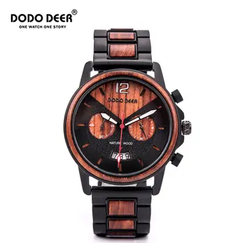 

DODO DEER wooden alloy watch men's waterproof chronograph chronograph quartz watch relogio masculino men's exclusive gift D11