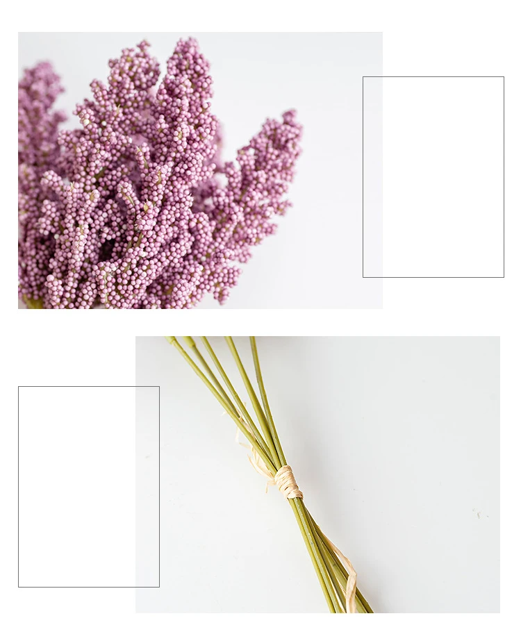 JAROWN Artificial Spikelet Flower Grass DIY Wedding Bouquet Home Decoration Fake Flowers Arrangement Flower Material Yonago (15)