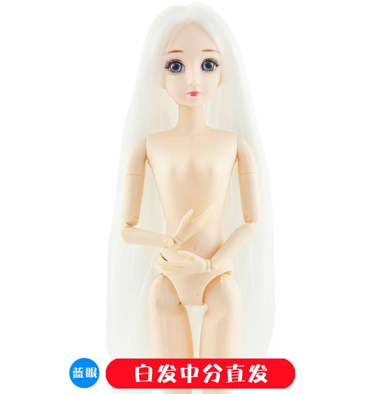 BJD кукла 20 шарнирная кукла 3D глаза Bjd пластиковая кукла 30 см куклы для девочек игрушки длинный парик волосы женский обнаженный тело Модная Кукла,куклы игрушки кукла куклы лол буба плюшевые игрушки - Цвет: DOLL A