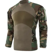 Мужская футболка Dragonpad с круглым воротником, тонкая, сетчатая, с длинным рукавом, для тренировок, камуфляжная, Армейская, для походов, рубашки, для солдат, боевая, тактическая футболка