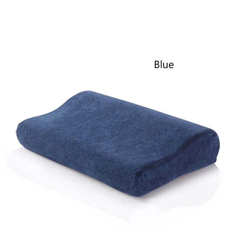 Navy Blue Memory защитная подушка для шеи медленный отскок пены памяти аппарат для лечения шейки матки ортопедический шейный пены подушки для одиночных людей - Цвет: Navy Blue