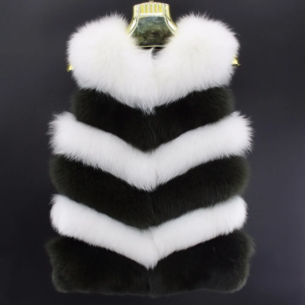winter women real fur vest lady natural fox fur coat sleeveless warm fashion fur gilet female vest brand customized