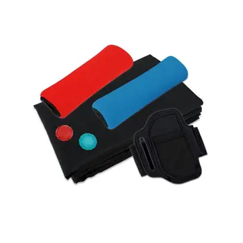 

1Set 6 In 1 Adjustable Elastic Leg Strap Sport Band Ring-Con Grips Protector Rocker Cap for NS Switch Joy-Con Ringcon Accessorie