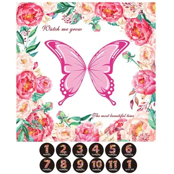 

1 Set Baby Milestone Blanket Monthly Sticker Photography Prop Background Blankets Boy Girl Photo Accessories baby wrap